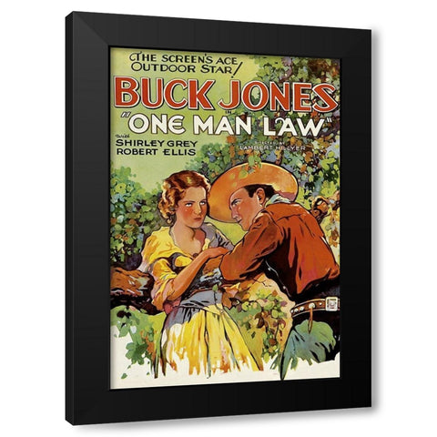 Vintage Westerns: Pioneer Scout Black Modern Wood Framed Art Print with Double Matting by Unknown