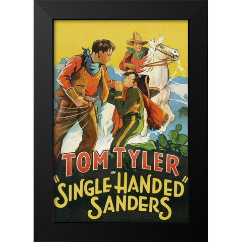 Vintage Westerns: Single Handed Sanders Black Modern Wood Framed Art Print by Unknown