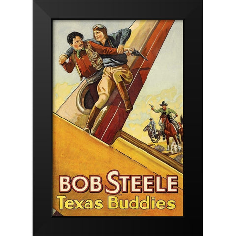 Vintage Westerns: Texas Buddies Black Modern Wood Framed Art Print by Unknown