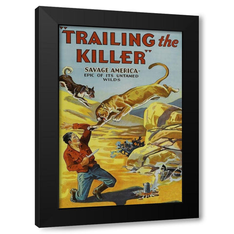 Vintage Westerns: Trailing the Killer Black Modern Wood Framed Art Print with Double Matting by Unknown