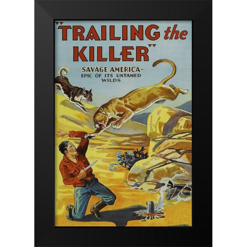 Vintage Westerns: Trailing the Killer Black Modern Wood Framed Art Print by Unknown