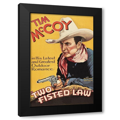 Vintage Westerns: Two Fisted Law Black Modern Wood Framed Art Print with Double Matting by Unknown