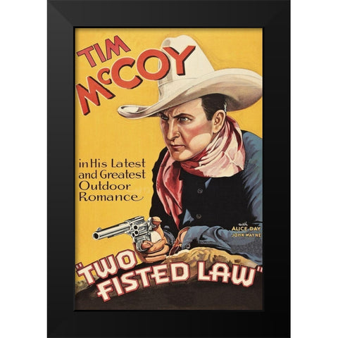 Vintage Westerns: Two Fisted Law Black Modern Wood Framed Art Print by Unknown