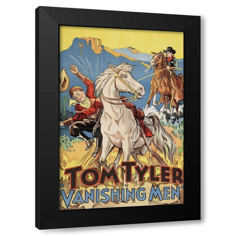 Vintage Westerns: Vanishing men Black Modern Wood Framed Art Print with Double Matting by Unknown