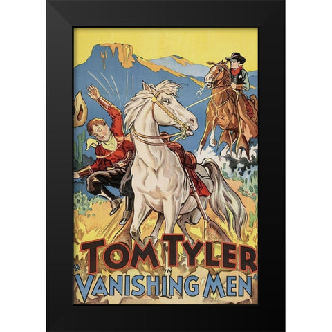 Vintage Westerns: Vanishing men Black Modern Wood Framed Art Print by Unknown