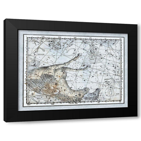 Maps of the Heavens: Pegasus the Horse Black Modern Wood Framed Art Print by Jamieson, Alexander