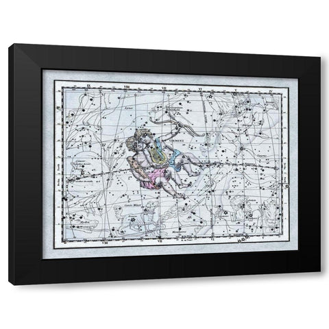 Maps of the Heavens: Gemini - the Twins - Castor and Pollux Black Modern Wood Framed Art Print with Double Matting by Jamieson, Alexander
