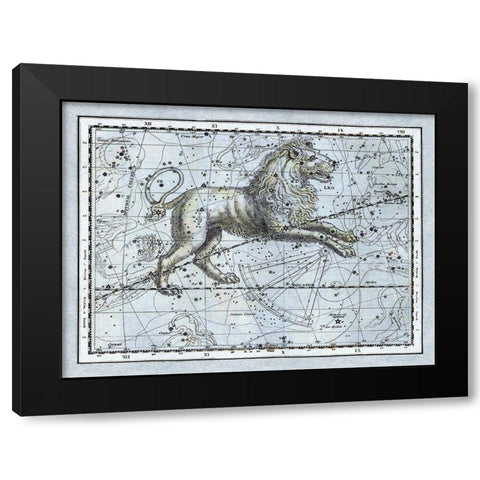 Maps of the Heavens: Leo - The Nemean Lion Black Modern Wood Framed Art Print by Jamieson, Alexander