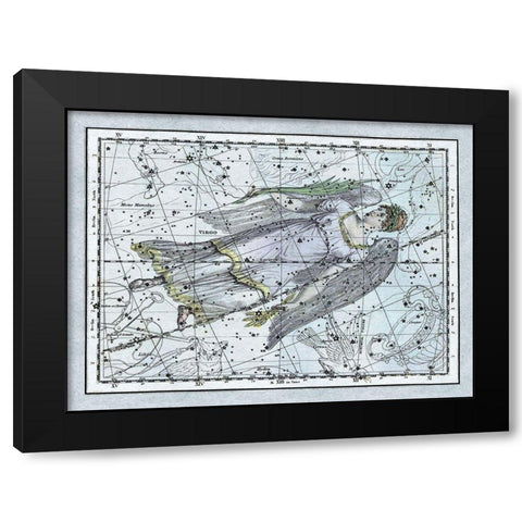 Maps of the Heavens: Virgo the Maiden Black Modern Wood Framed Art Print with Double Matting by Jamieson, Alexander