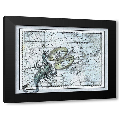Maps of the Heavens: Libra - the Scales and The Scorpion Black Modern Wood Framed Art Print with Double Matting by Jamieson, Alexander