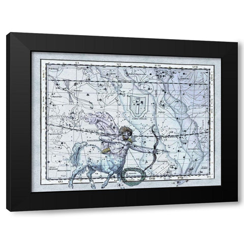 Maps of the Heavens: Sagittarius the Centaur Black Modern Wood Framed Art Print by Jamieson, Alexander