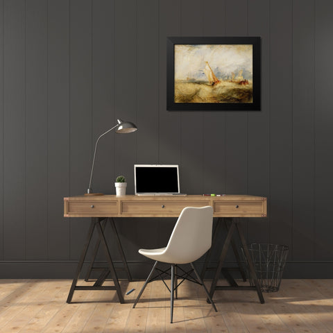 Van Tromp, going about to please his Masters, Ships a Sea, getting a Good Wetting, Black Modern Wood Framed Art Print by Turner, Joseph Mallord William