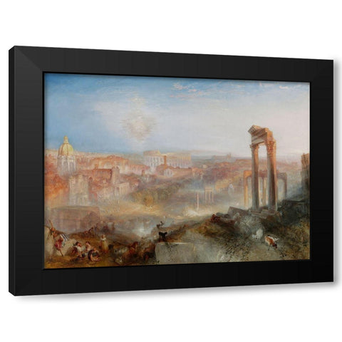 Modern Rome - Campo Vaccino Black Modern Wood Framed Art Print by Turner, Joseph Mallord William