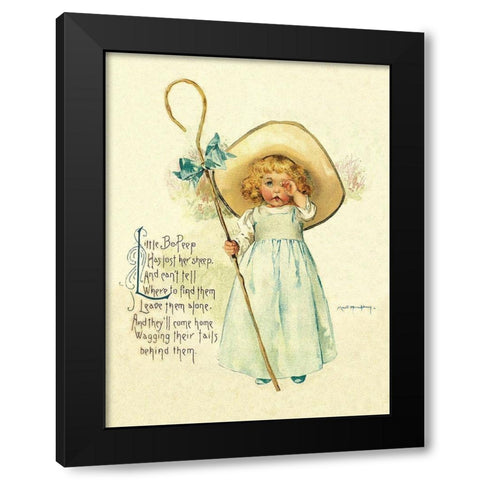 Nursery Rhymes: Little Bo Peep Black Modern Wood Framed Art Print by Humphrey, Maud