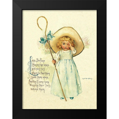 Nursery Rhymes: Little Bo Peep Black Modern Wood Framed Art Print by Humphrey, Maud