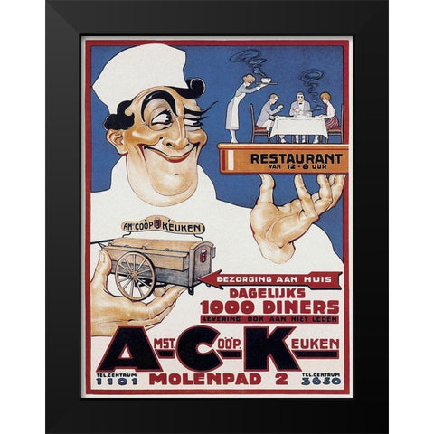 Cooks: Amst Coop Keuken Black Modern Wood Framed Art Print by Bouchet, Camille