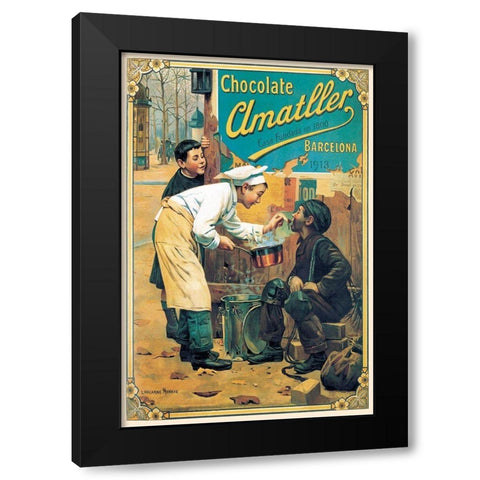 Cooks: Chocolate Amatller Black Modern Wood Framed Art Print with Double Matting by Advertisement