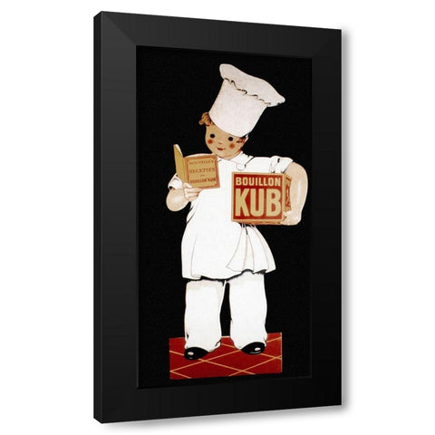 Cooks: Bouillon Kub Black Modern Wood Framed Art Print by Advertisement