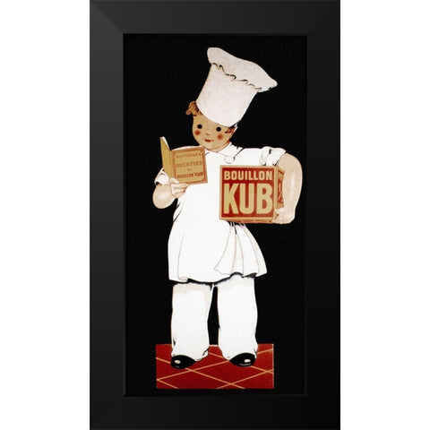 Cooks: Bouillon Kub Black Modern Wood Framed Art Print by Advertisement