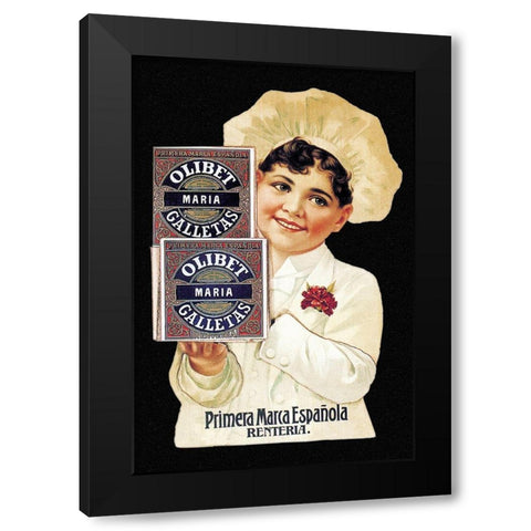 Cooks: Olibet Galletas Black Modern Wood Framed Art Print by Advertisement