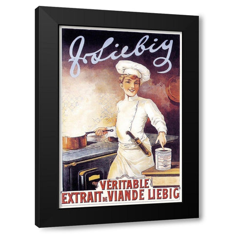 Cooks: Veritable - Extrait de Viande Liebig Black Modern Wood Framed Art Print with Double Matting by Brown, F. Gregory