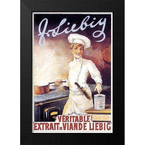 Cooks: Veritable - Extrait de Viande Liebig Black Modern Wood Framed Art Print by Brown, F. Gregory