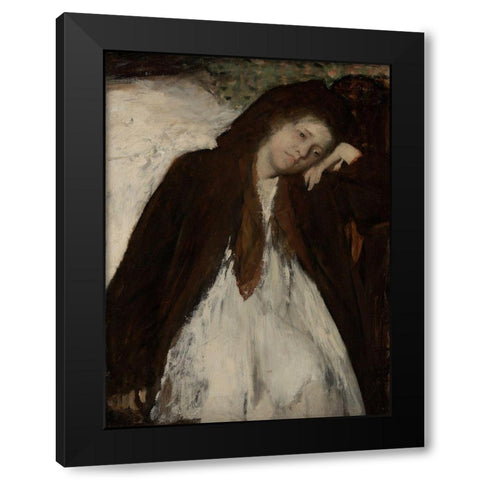 The Convalescent Black Modern Wood Framed Art Print by Degas, Edgar