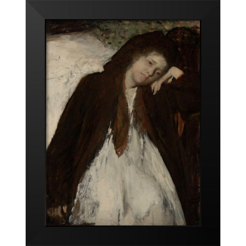 The Convalescent Black Modern Wood Framed Art Print by Degas, Edgar