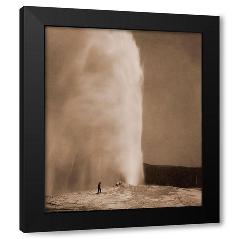 Old Faithful, 1870 Black Modern Wood Framed Art Print by Jackson, William Henry
