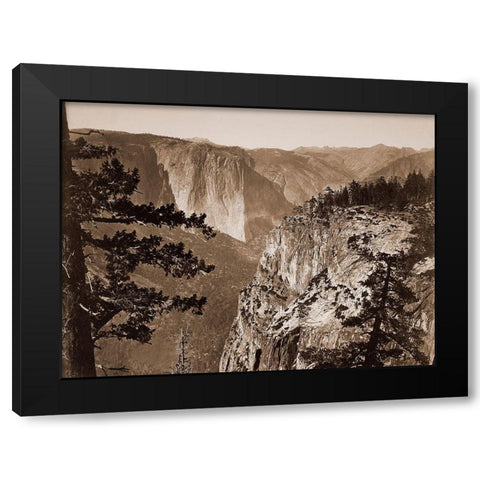 First View of the Valley, Yosemite, California, about 1866 Black Modern Wood Framed Art Print with Double Matting by Watkins, Carleton