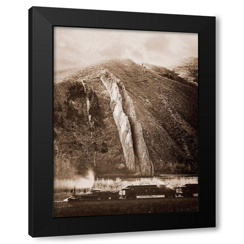 The Devils Slide, Utah, 1873-1874 Black Modern Wood Framed Art Print by Watkins, Carleton
