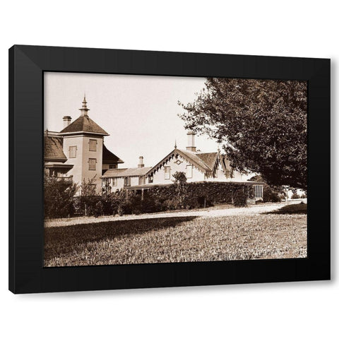 Residence of Mr. Howard, San Mateo, California, with Olive Tree, 1863-1880 Black Modern Wood Framed Art Print by Watkins, Carleton