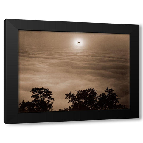 Solar Eclipse from Santa Lucia Range, California, January 1, 1889 Black Modern Wood Framed Art Print by Watkins, Carleton
