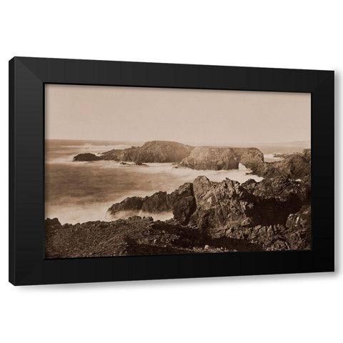 Coast View off Mendocino, California, 1863 Black Modern Wood Framed Art Print by Watkins, Carleton