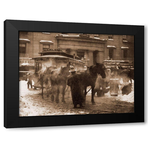 The Terminal, New York City, 1893 Black Modern Wood Framed Art Print by Stieglitz, Alfred