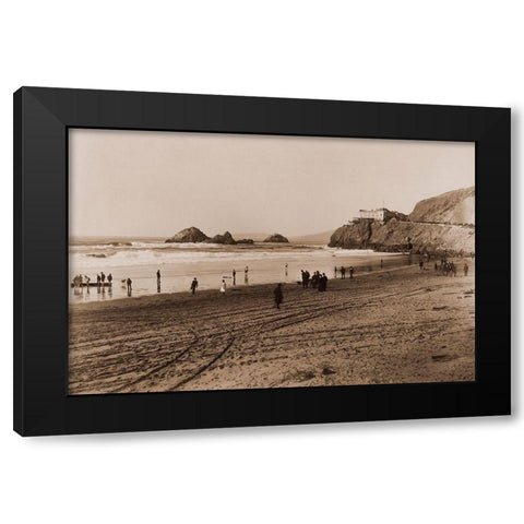 The Cliff House, San Francisco, about 1879-1880 Black Modern Wood Framed Art Print with Double Matting by Watkins, Carleton