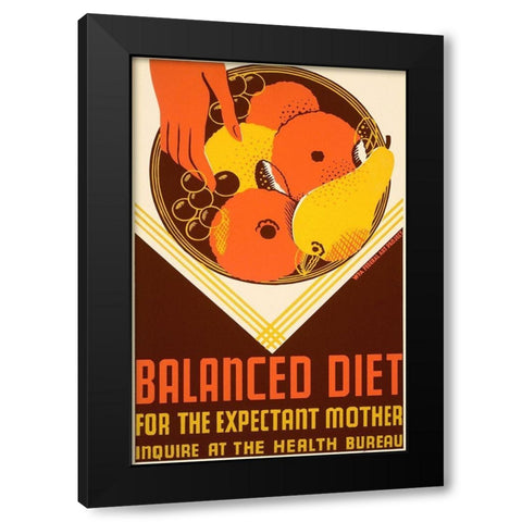 Balanced diet for the expectant mother. Black Modern Wood Framed Art Print with Double Matting by WPA