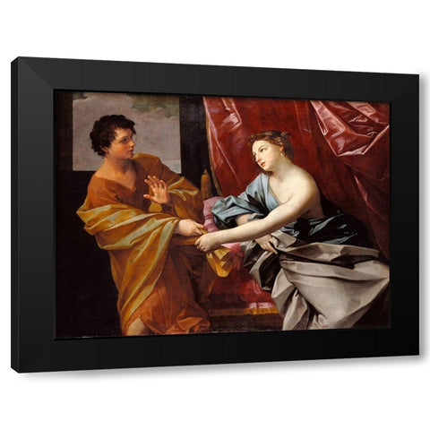 Joseph and Potiphars Wife Black Modern Wood Framed Art Print by Reni, Guido