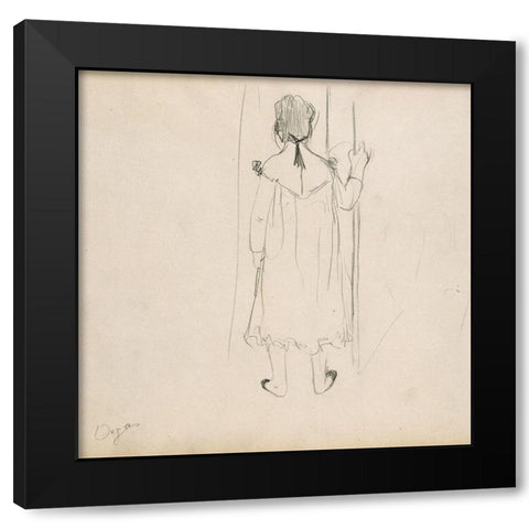 Brothel Scene Black Modern Wood Framed Art Print with Double Matting by Degas, Edgar