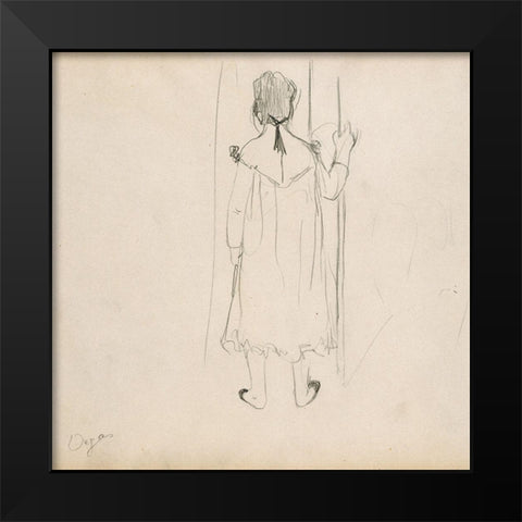 Brothel Scene Black Modern Wood Framed Art Print by Degas, Edgar