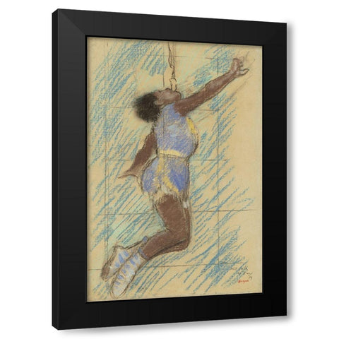 Miss Lala at the Fernando Circus Black Modern Wood Framed Art Print with Double Matting by Degas, Edgar