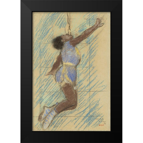 Miss Lala at the Fernando Circus Black Modern Wood Framed Art Print by Degas, Edgar