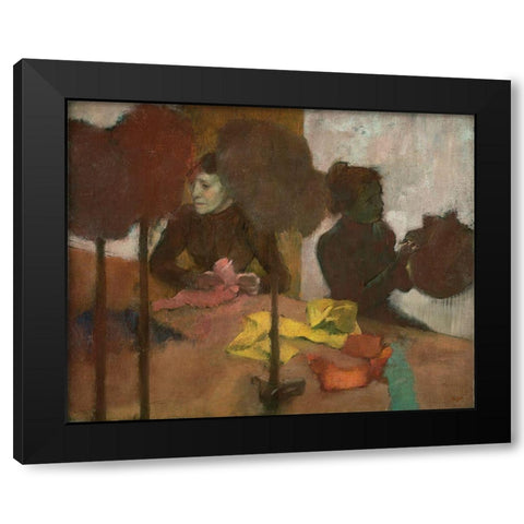 The Milliners Black Modern Wood Framed Art Print by Degas, Edgar