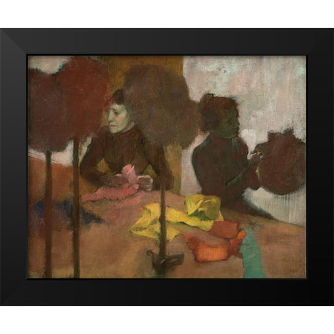 The Milliners Black Modern Wood Framed Art Print by Degas, Edgar
