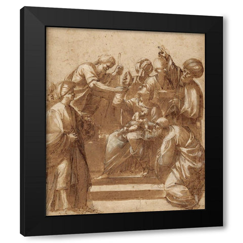 Adoration of the Magi Black Modern Wood Framed Art Print with Double Matting by Ribera, Jusepe de