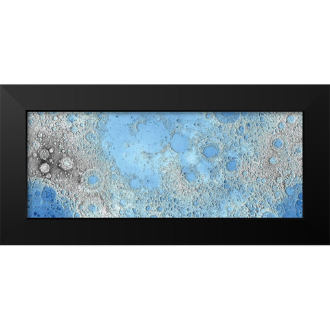 Unmarked Decorative Topographic Map of the Moon, Projection Black Modern Wood Framed Art Print by United States Geological Survey