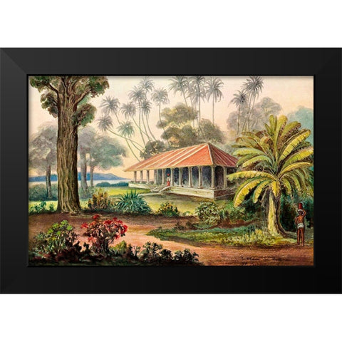 Rasthaus von Belligemma Sudkuste von Ceylon Black Modern Wood Framed Art Print by Haeckel, Ernst