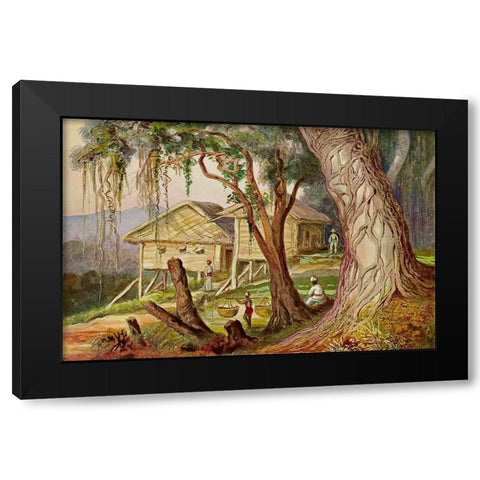 Elefanten-Corral Lambugana, Ceylon Black Modern Wood Framed Art Print by Haeckel, Ernst