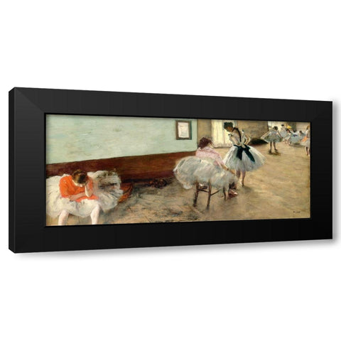 The Dance Lesson, c. 1879 Black Modern Wood Framed Art Print with Double Matting by Degas, Edgar