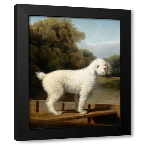White Poodle in a Punt, c. 1780 Black Modern Wood Framed Art Print by Stubbs, George